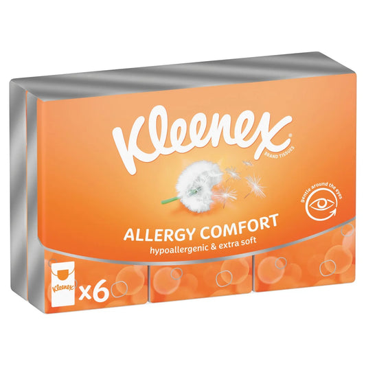 Kleenex Allergy Comfort Tissues Pocket Pack 6 x 9 per pack