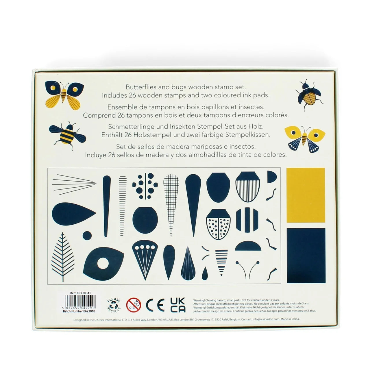 Rex London Wooden Butterflies and Bugs Stamp Set