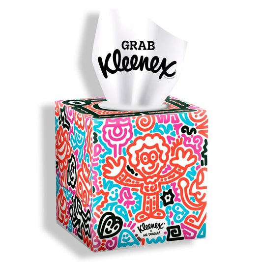 Kleenex Tissues Mr Doodle Design Cube Limited Edition 48 per pack