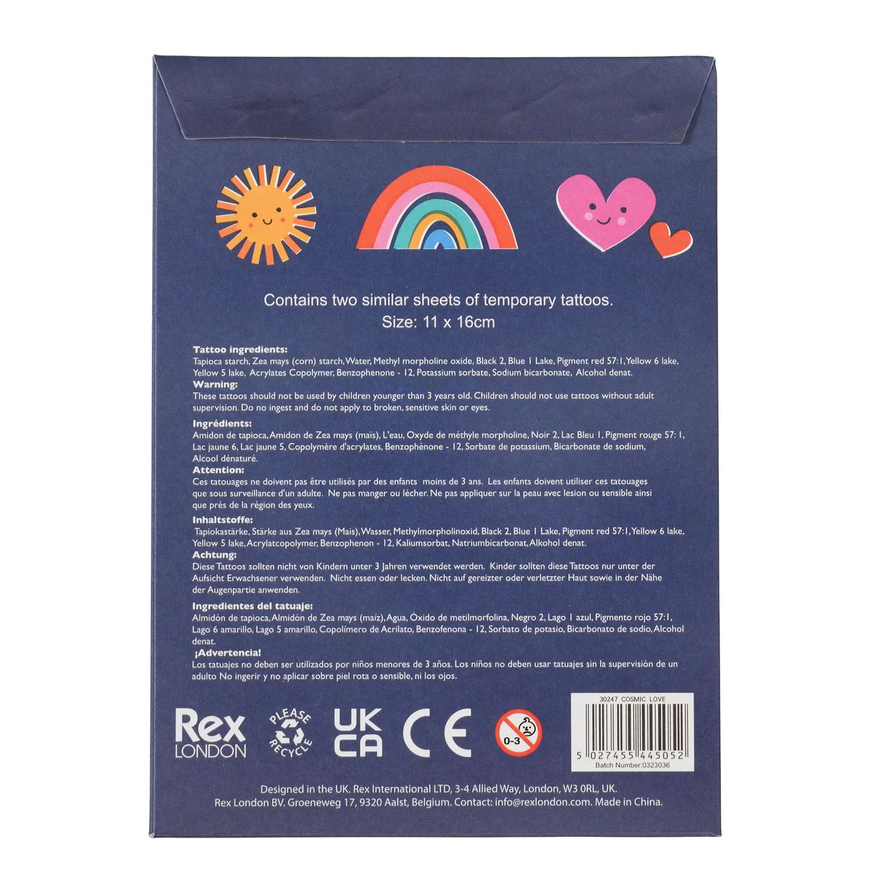 Rex London Cosmic Love Temporary Tattoos