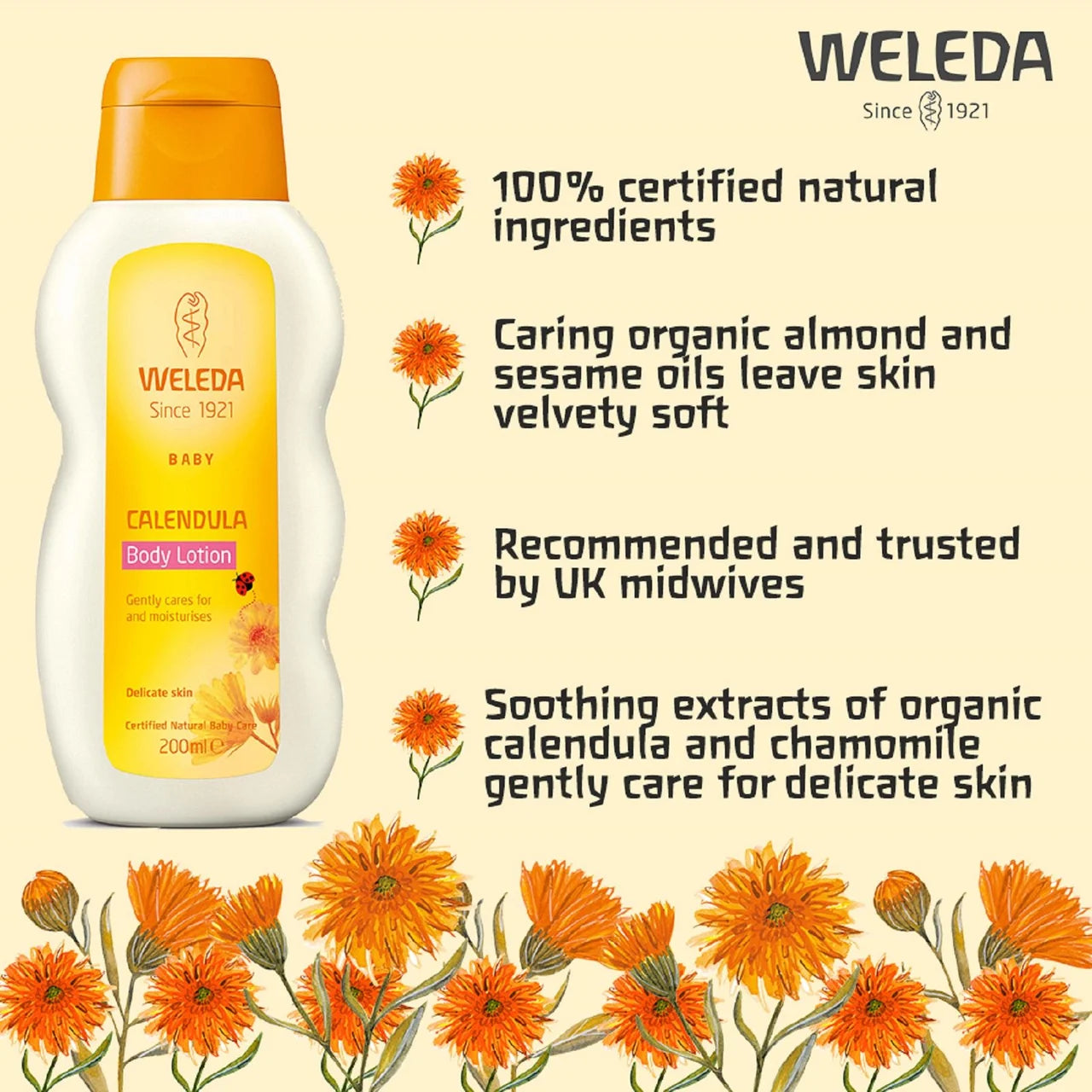 Weleda Baby Natural Calendula Body Lotion 200ml