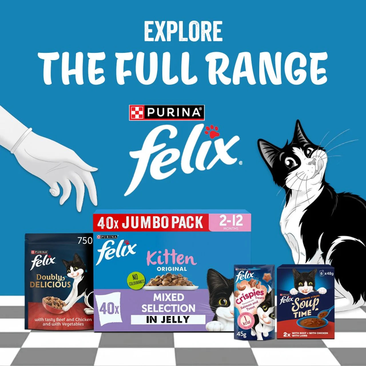 Felix Original Kitten Mixed Selection in Jelly Wet Cat Food 40 x 85g