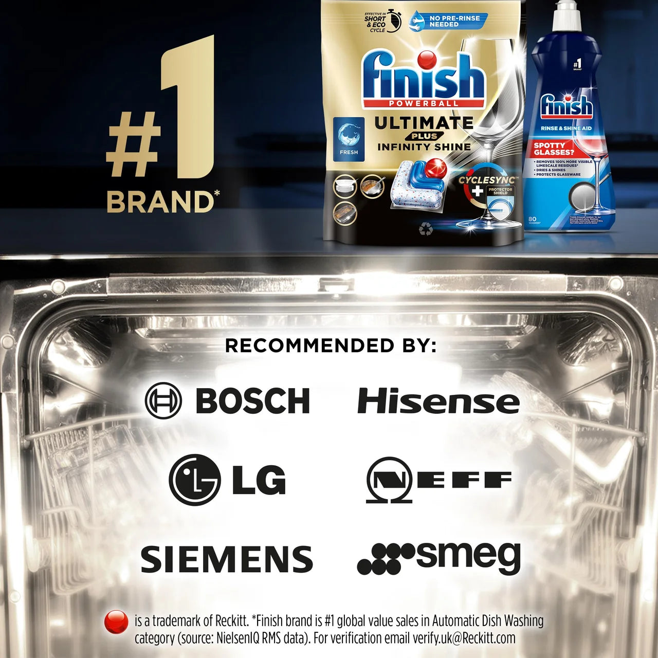 Finish Ultimate Plus Infinity Shine Dishwasher Tablets Fresh 146 per pack