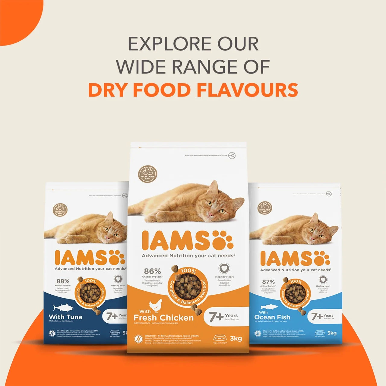 IAMS Senior Dry Cat Food Tuna 800g