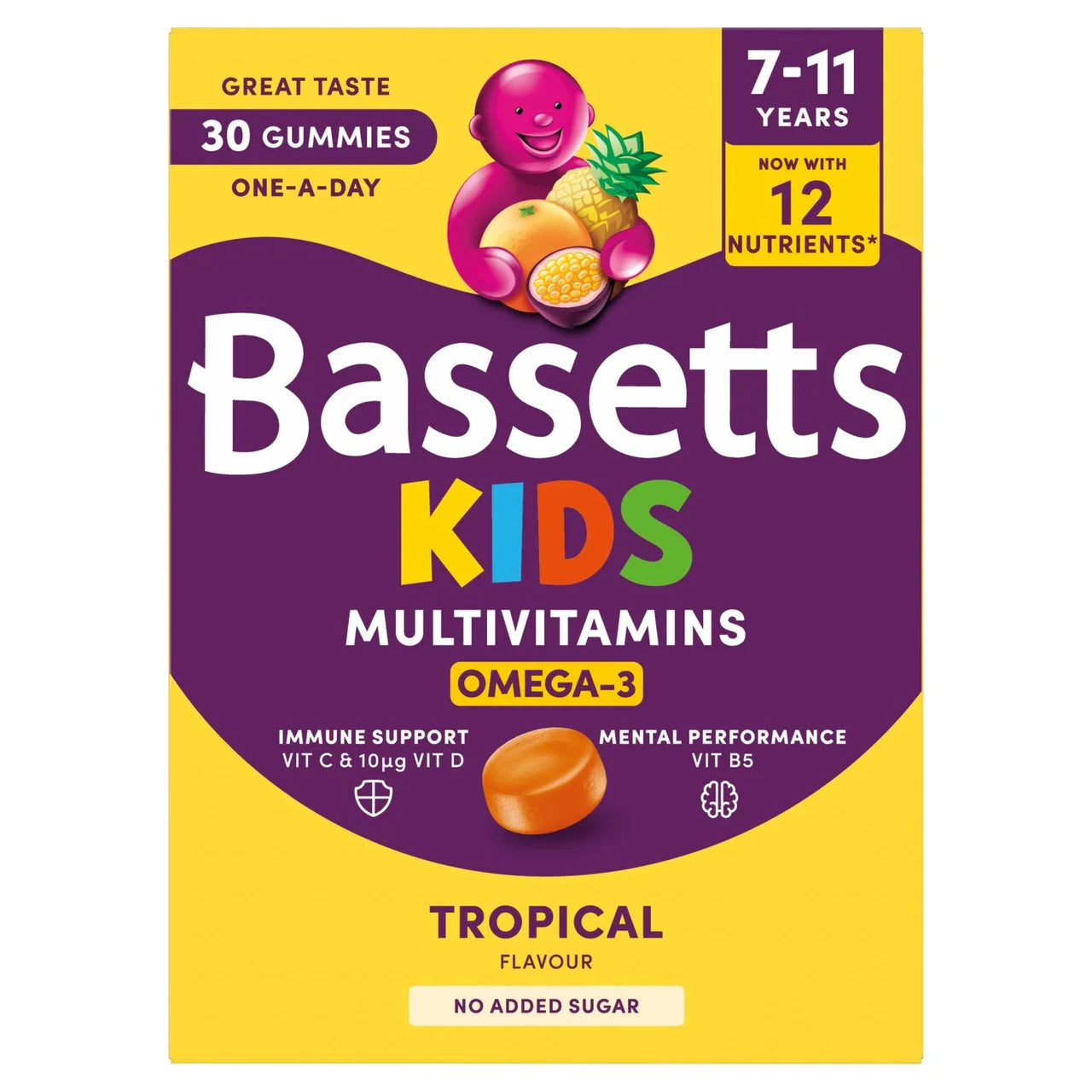 Bassetts Tropical Omega 3 & Multivitamins 7-11yrs , 30 per pack