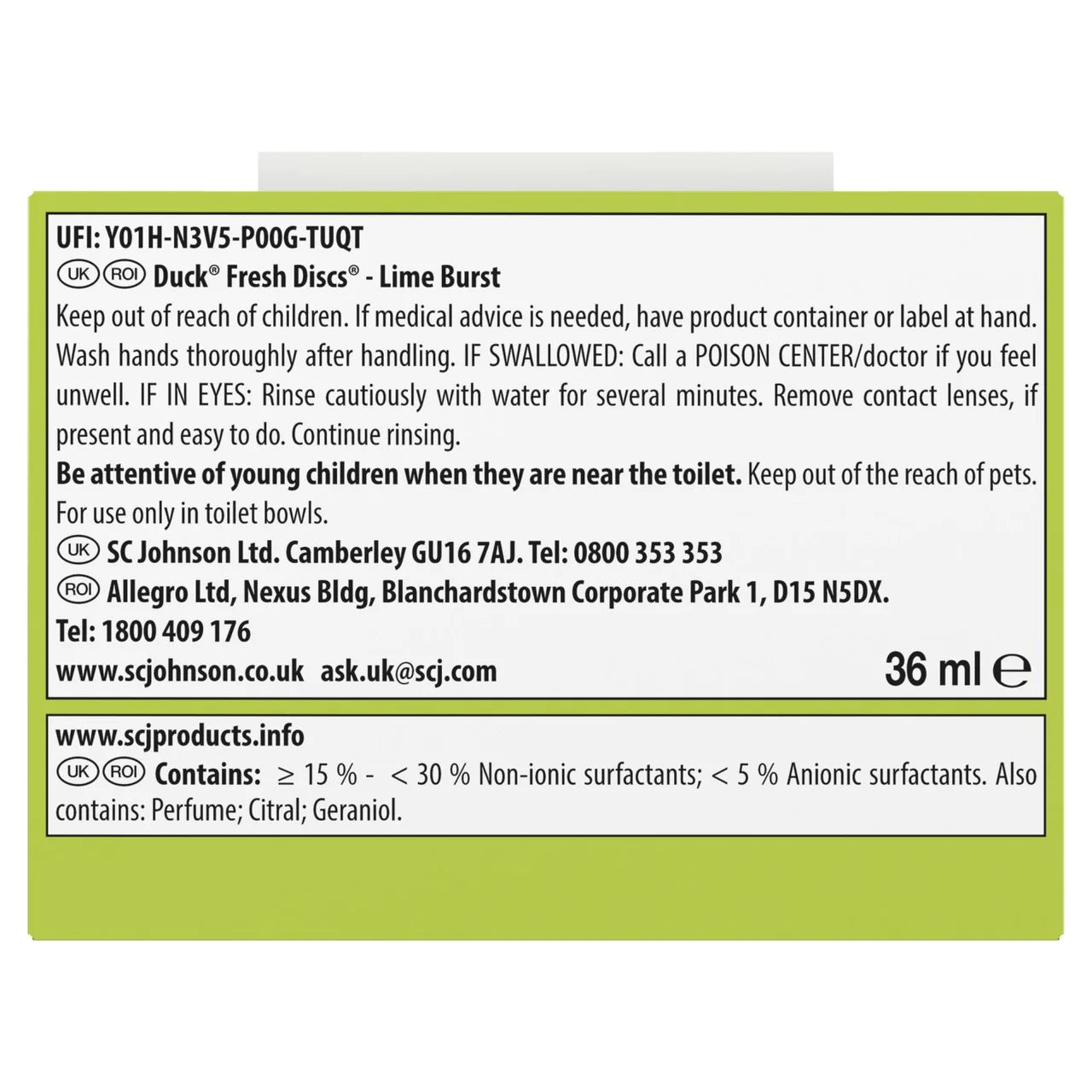 Duck Toilet Fresh Discs Holder Lime 36ml