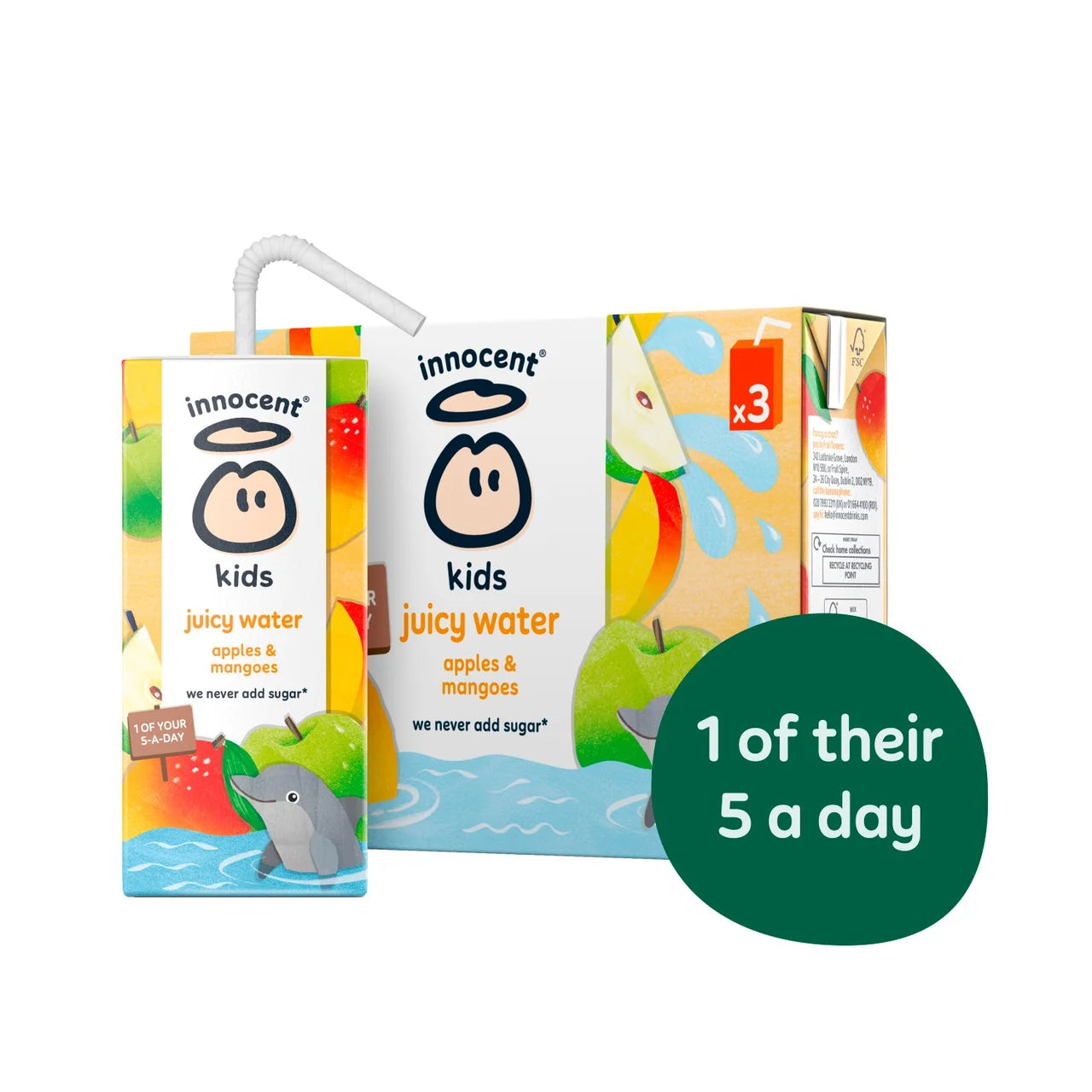 Innocent Kids Juicy Water Apples & Mangoes 3 x 200ml