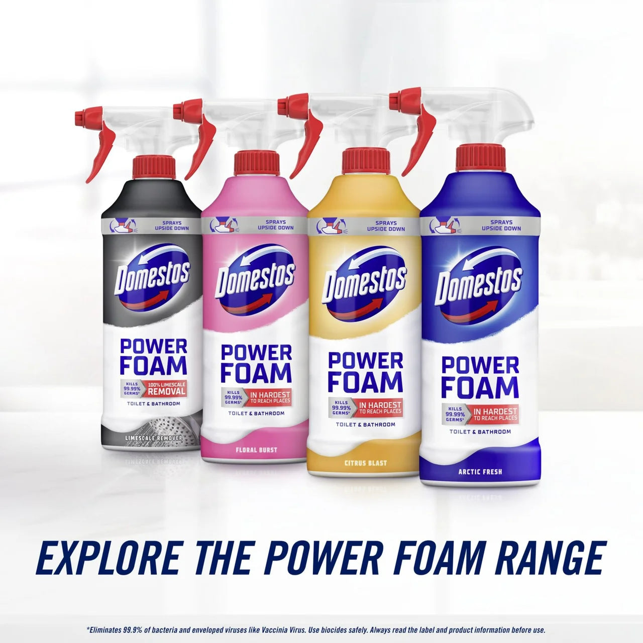 Domestos Bleach Foam Toilet and Bathroom Pine Fresh 450ml