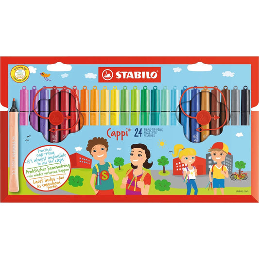 STABILO Cappi colouring pens wallet of 24 assorted colours
