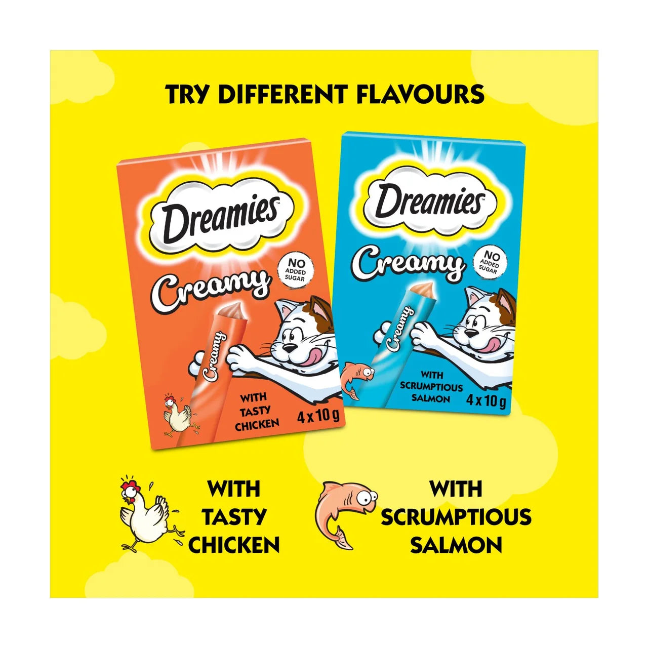 Dreamies Creamy Cat Treats With Chicken 4 x 10g