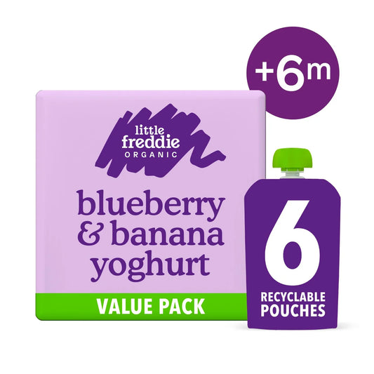 Little Freddie Blueberry & Banana Yoghurt Baby Pouch Multipack 6+ Months 6 x 100g