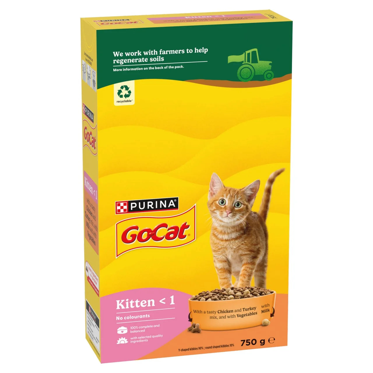 Go-Cat Kitten Chicken Turkey and Milk Dry Cat Food 750g