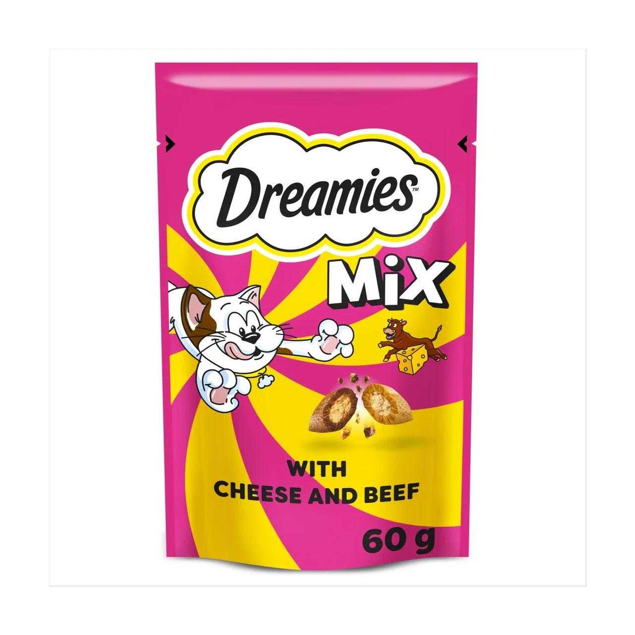 Dreamies Mix Cat Treat Biscuits with Cheese & Beef 60g
