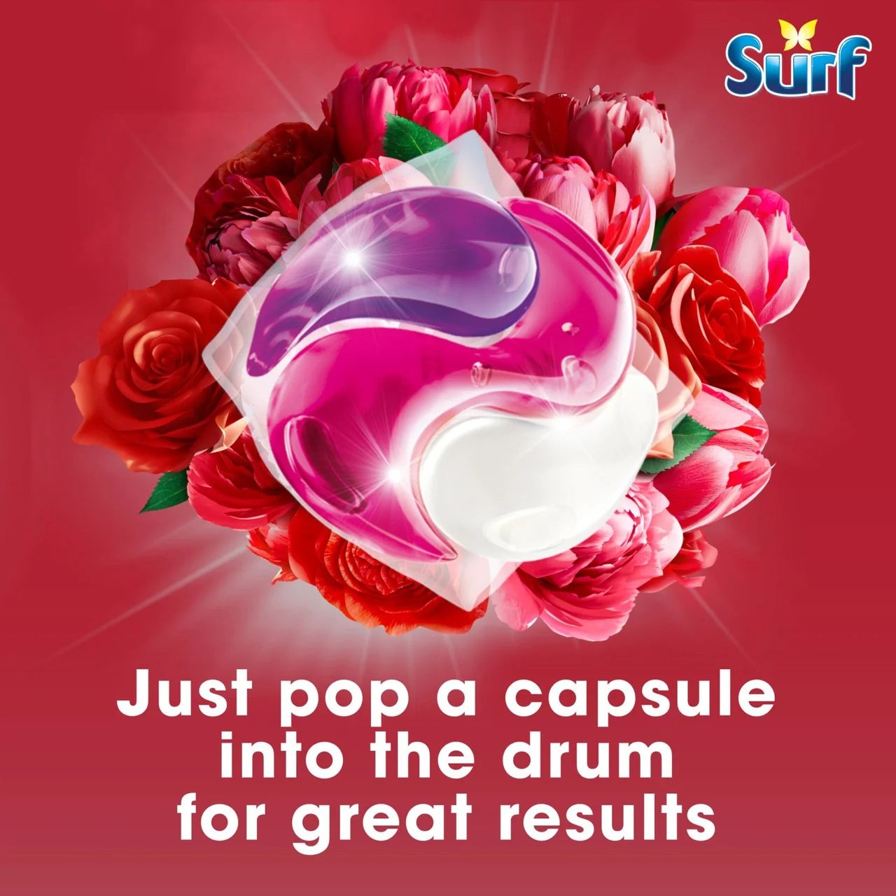 Surf Peony & Rose 3 in 1 Laundry Washing Detergent Capsules 15 Washes
