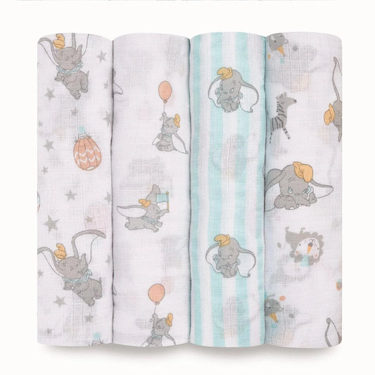 Aden + Anais Muslin Swaddle Blankets Dumbo 4 per pack