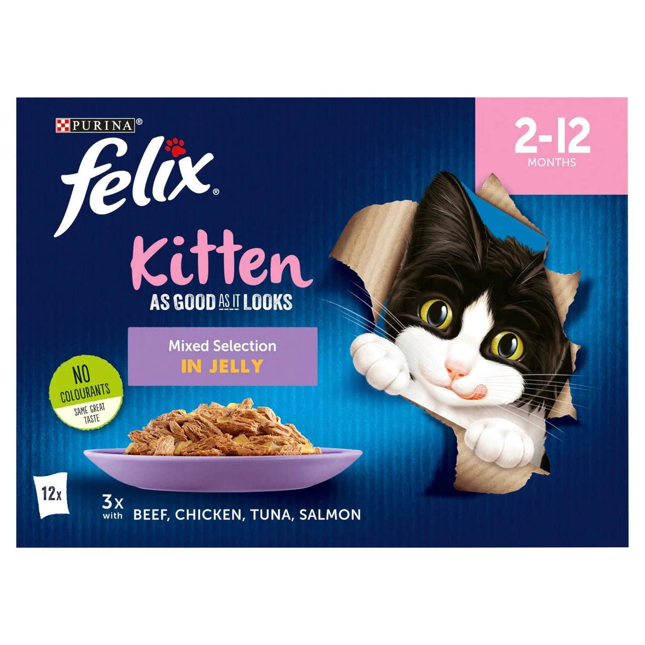 Felix As Good As it Looks Kitten Mixed in Jelly Wet Cat Food 12 x 85g