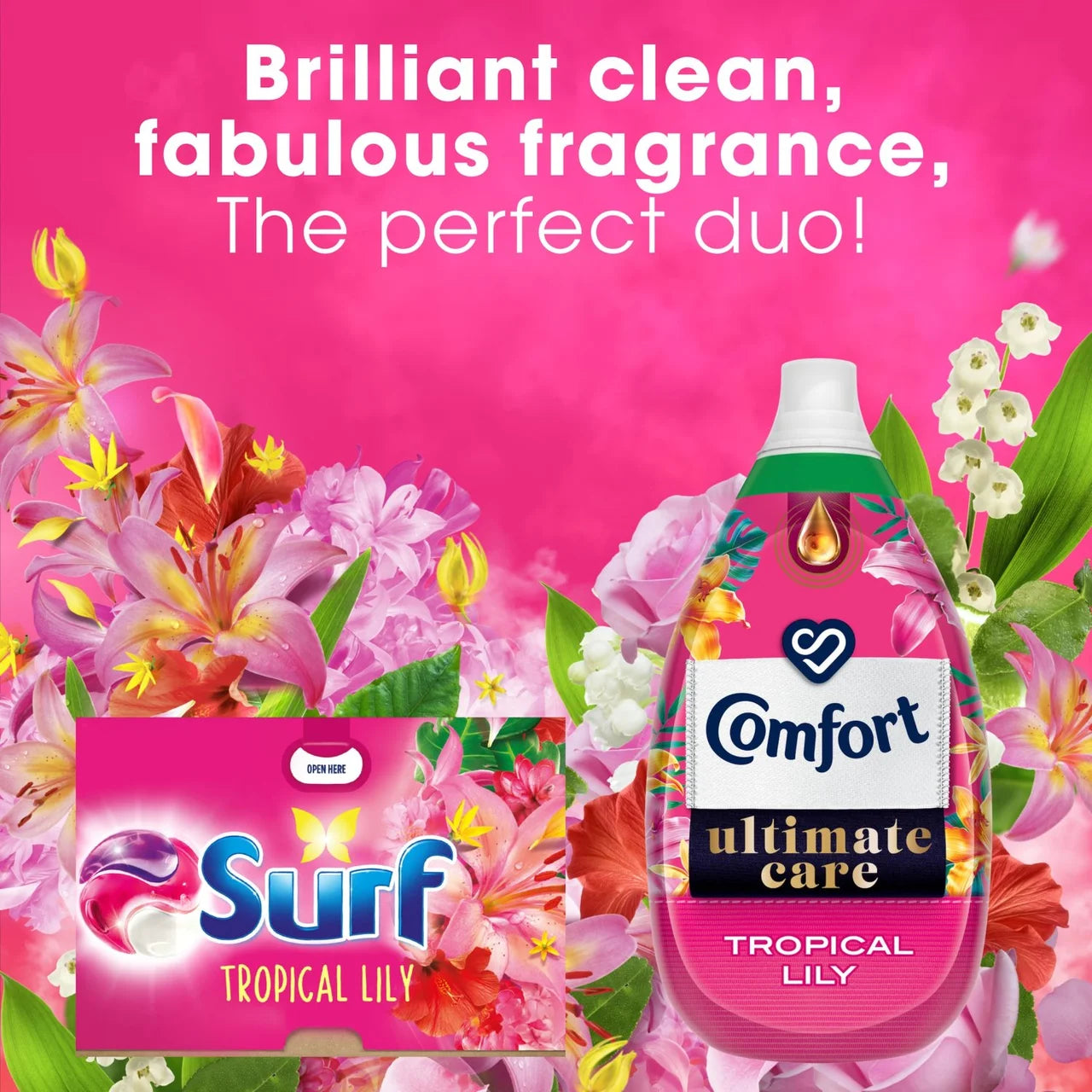 Surf Tropical Lily 3 in 1 Laundry Washing Detergent Capsules 15 Washes