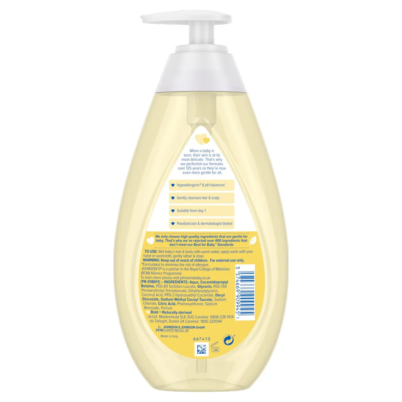 Johnson's Baby Top-To-Toe Body Wash for Delicate Skin 500ml