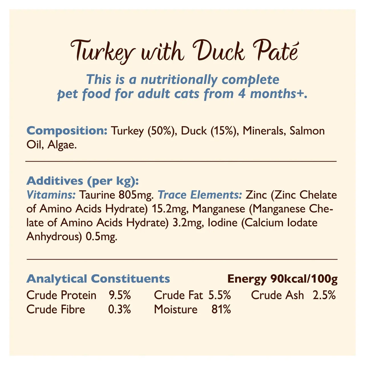 Lily's Kitchen Cat Smooth Turkey & Duck Pate 85g