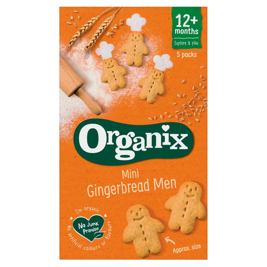 Organix Mini Gingerbread Men Biscuits Toddler Snack Multipack 12+ Months 5 x 20g