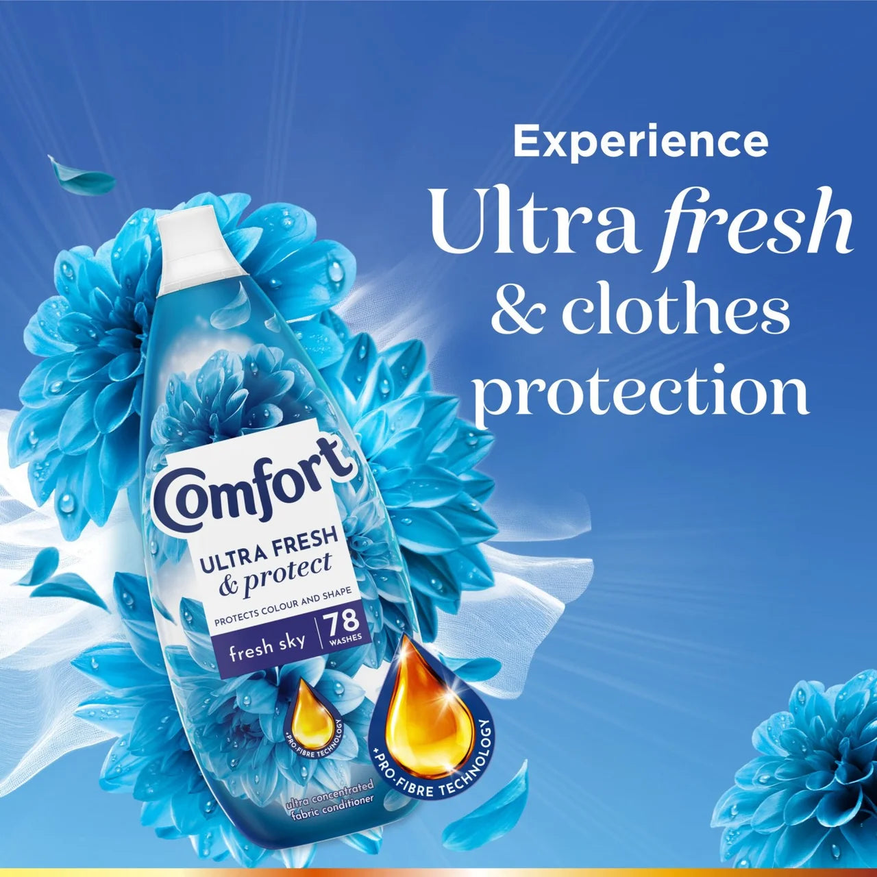 Comfort Ultra Fresh & Protect Fabric Conditioner Fresh Sky 78 washes 1.178L