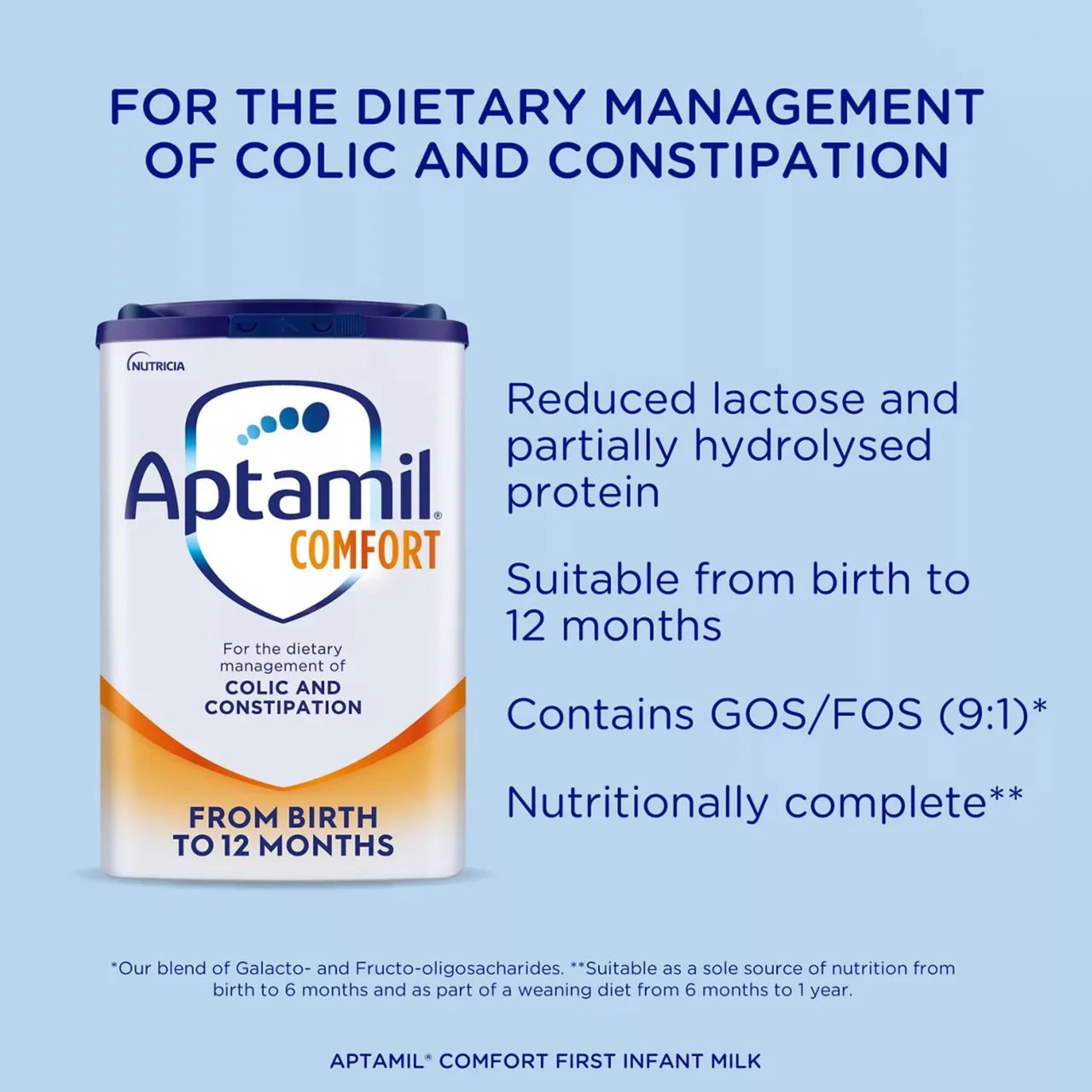 Aptamil Comfort Baby Milk Formula Powder from Birth for Colic&Constipation 800g