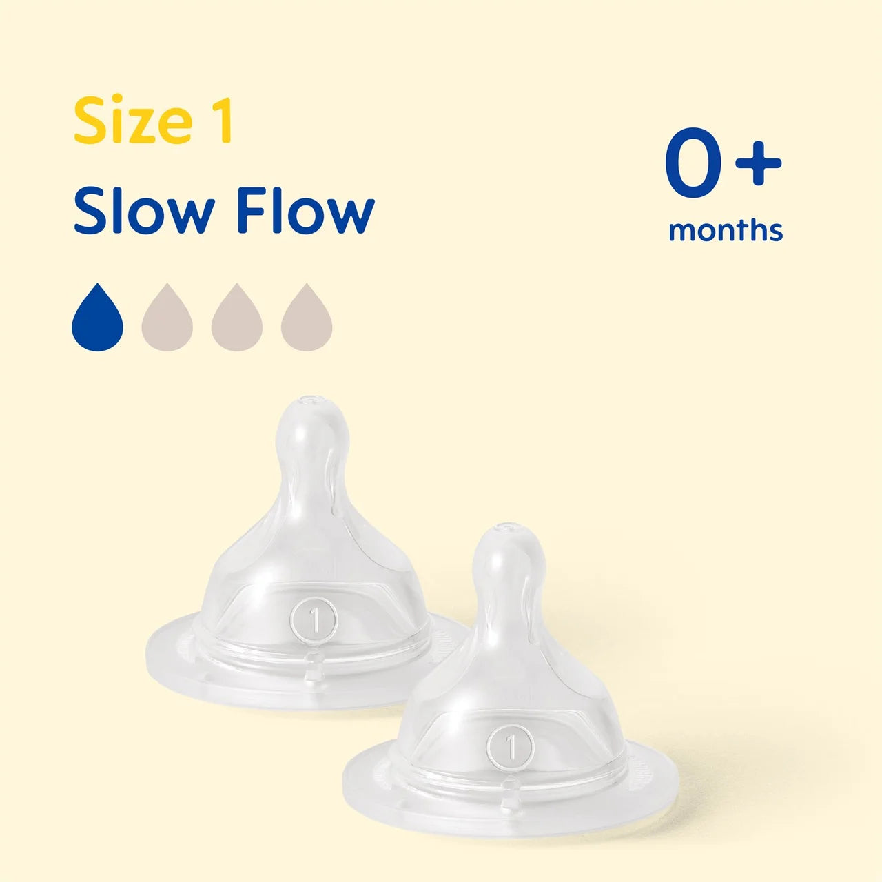 MAM Silicone Bottle Teats Slow Flow 0+ Months Level 1 , 2 per pack
