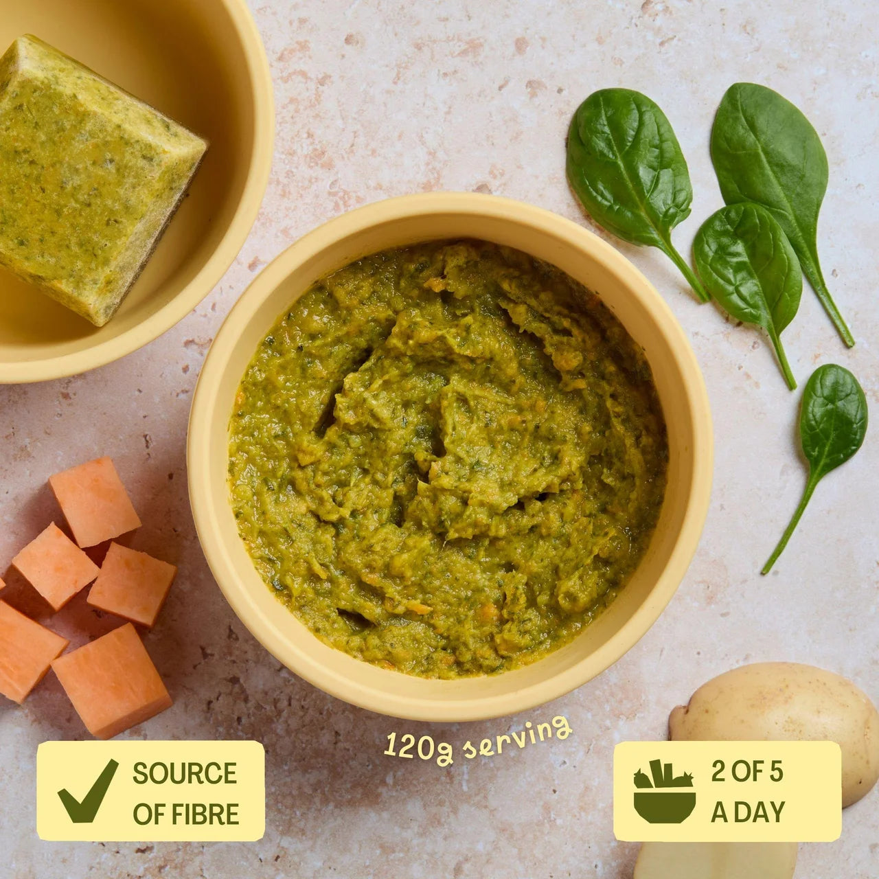 Lune & Wild Handmade Spinach & Coconut Curry Baby Purees 6+ Months 360g
