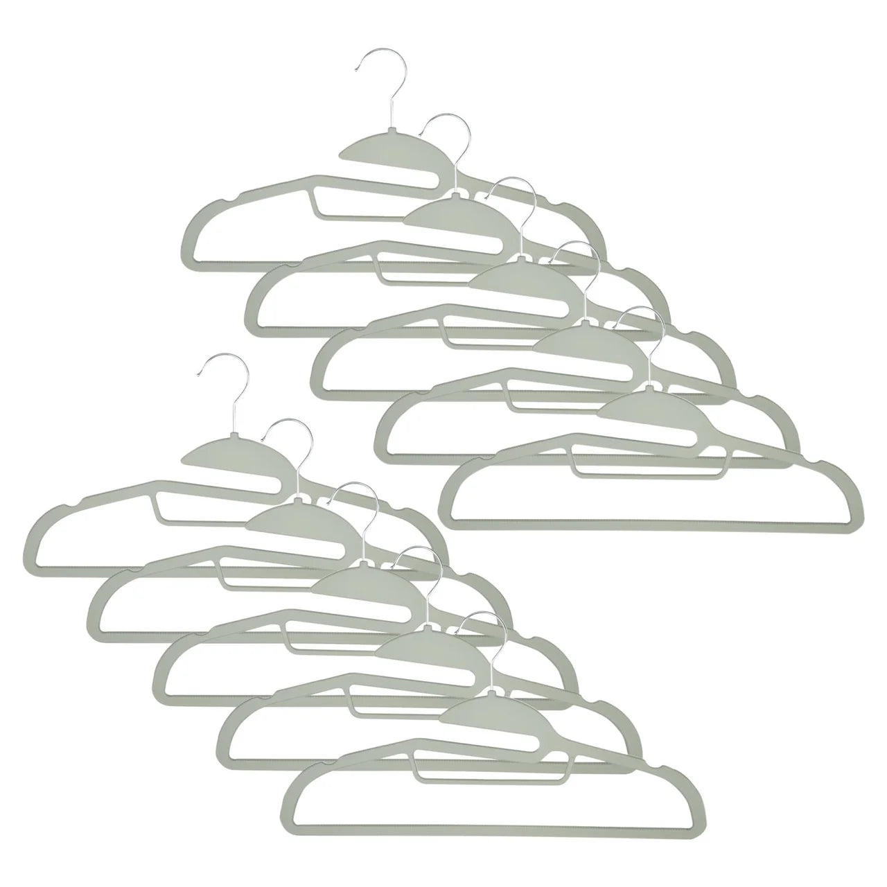Non-Slip Rubber coated Clothes Dress Suit Hangers, Grey, 10pk