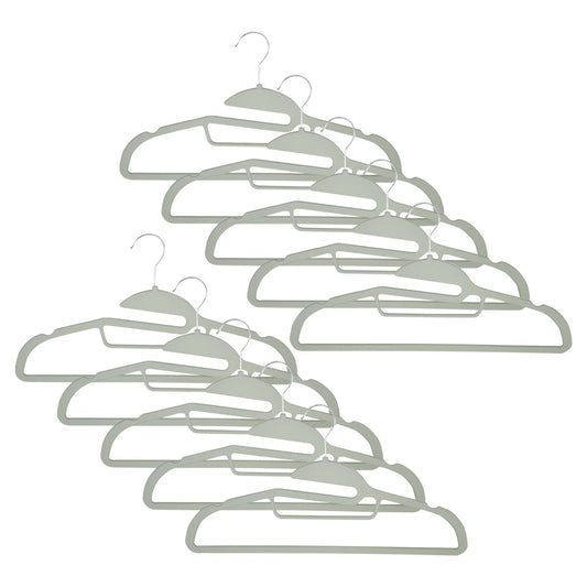 Non-Slip Rubber coated Clothes Dress Suit Hangers, Grey, 10pk