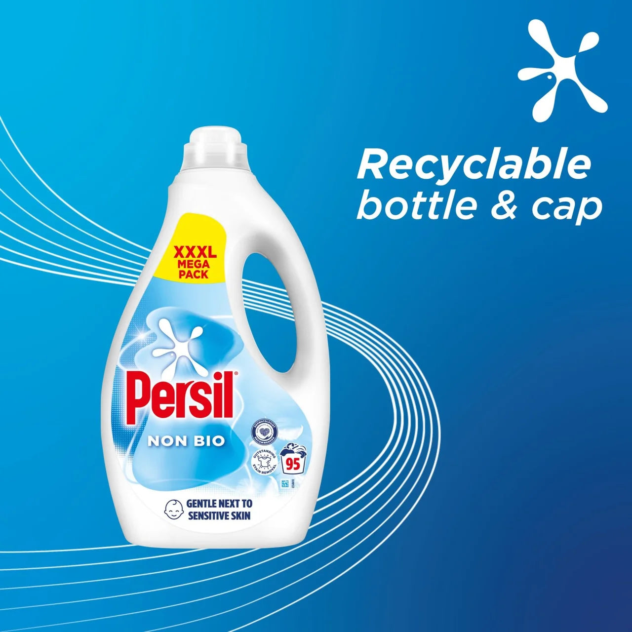 Persil Non Bio Laundry Detergent Washing Liquid 95 Washes 2600ml