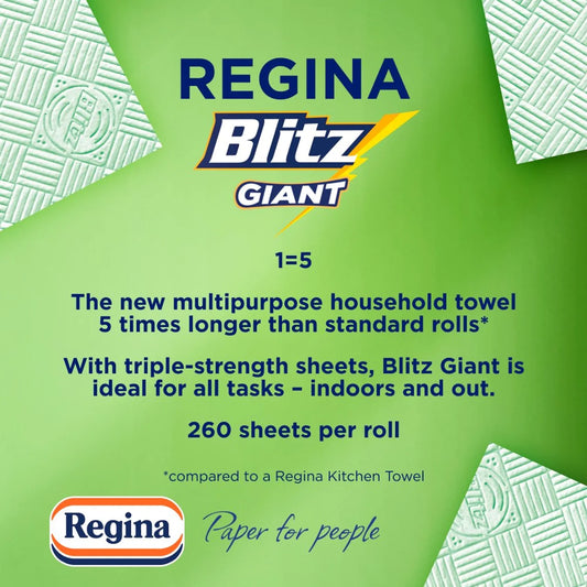 Regina Blitz Giant Kitchen Roll 260 All Purpose Sheets 1 Roll