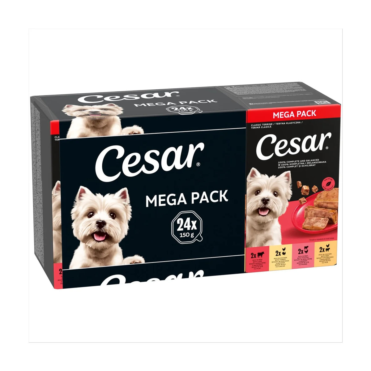 Cesar Classics Terrine Wet Dog Food Trays Mixed Selection 24 x 150g