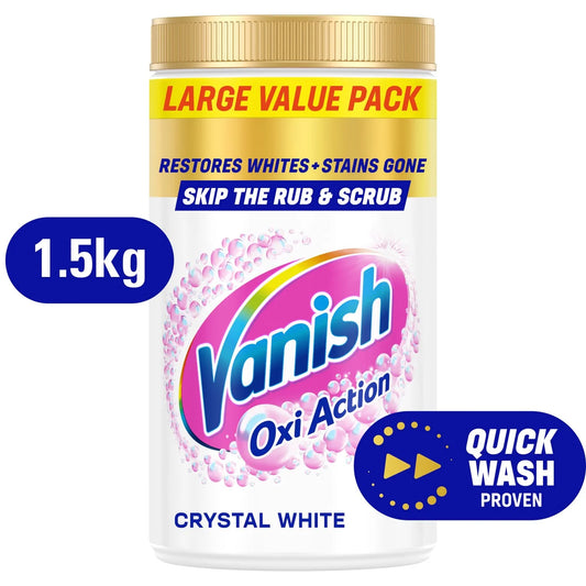 Vanish Oxi Action Fabric Stain Remover Powder Whites 1.4kg