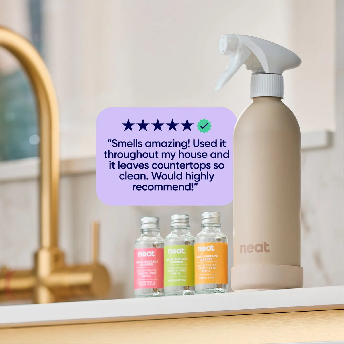 Neat Refillable Spray Bottle Stone 500ml