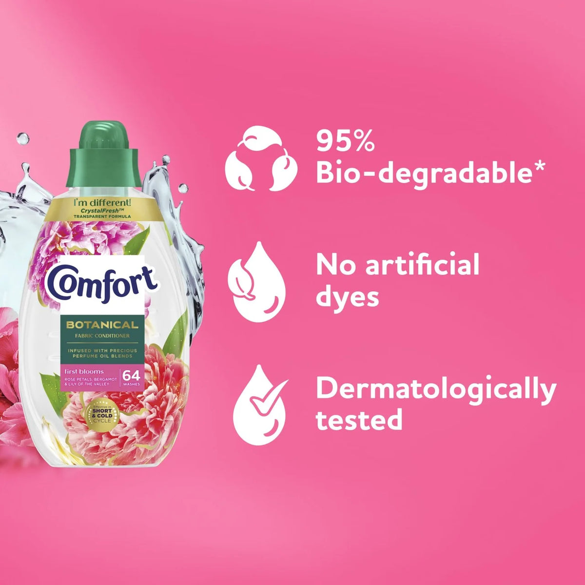 Comfort Botanical Fabric Conditioner First Blooms 64 washes 960ml
