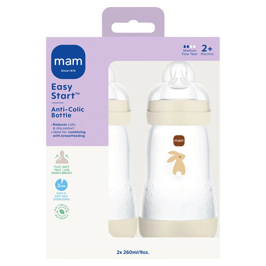 MAM Anti Colic Easy Start 260ml Bottle 2 per pack