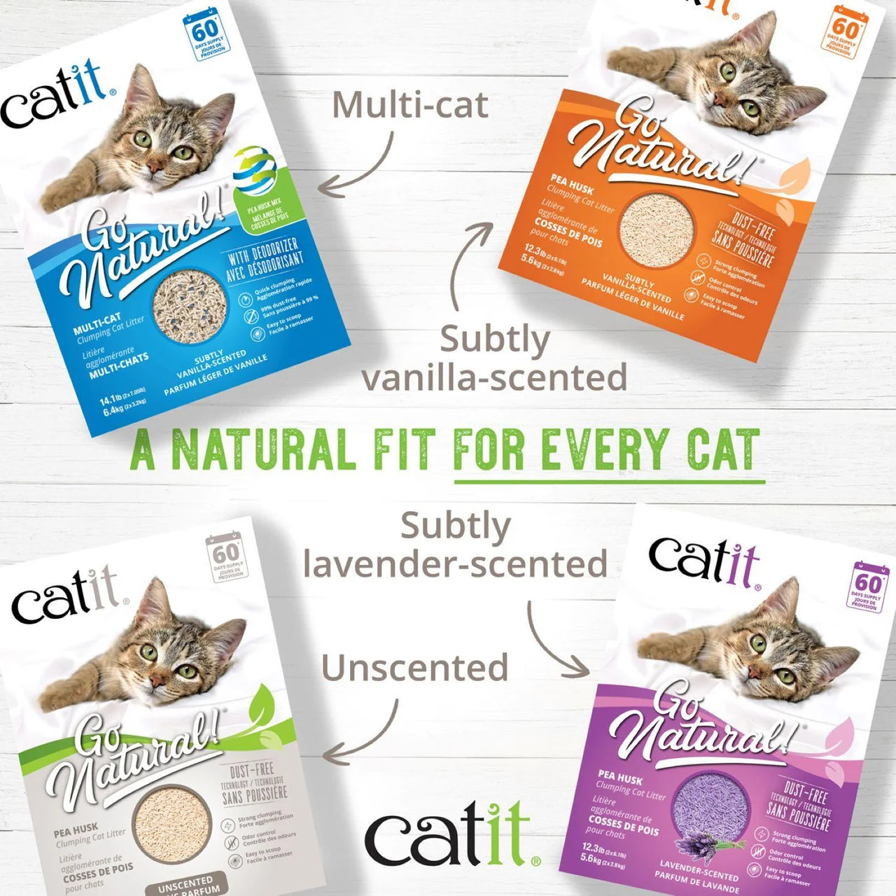 Catit Go Natural Pea Husk Litter Unscented 5.6kg