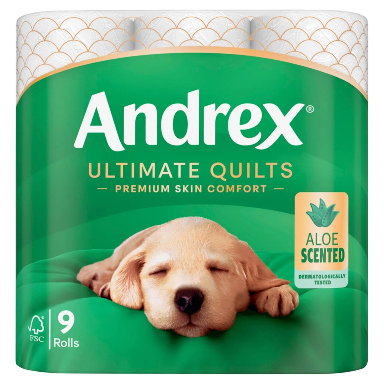 Andrex Ultimate Quilts + Aloe Vera Toilet Roll 9 per pack