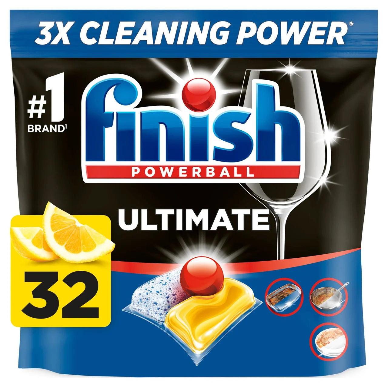 Finish Ultimate All in One Lemon 32 per pack