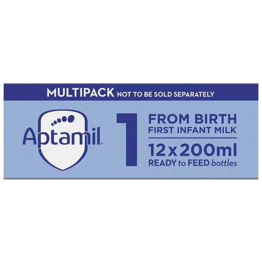 Aptamil 1 First Infant Baby Milk Formula Liquid Ready to Feed from Birth 12 x 200ml