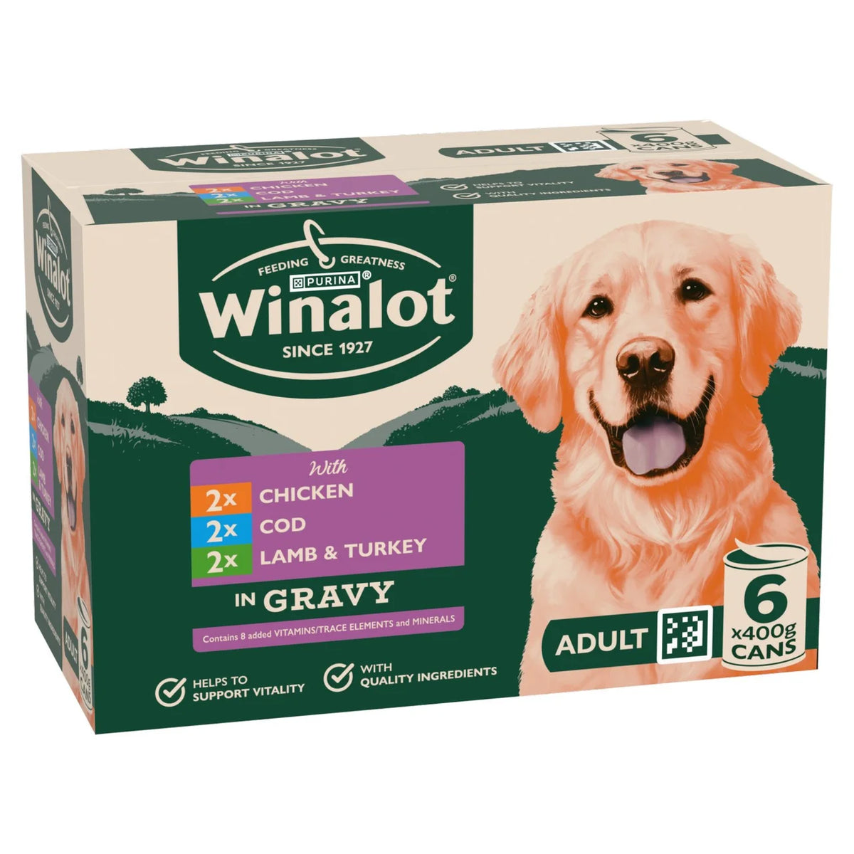 Winalot Cod in Gravy Wet Dog Food 6 x 400g