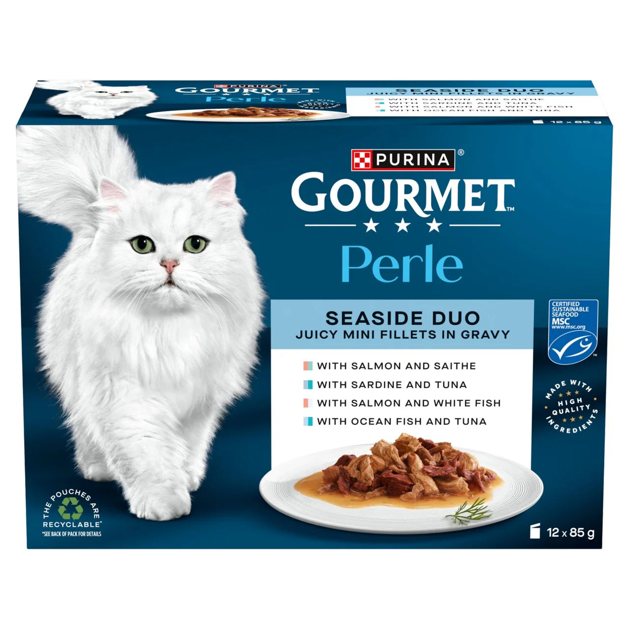 Gourmet Perle Seaside Duo in Gravy Wet Cat Food 12 x 85g
