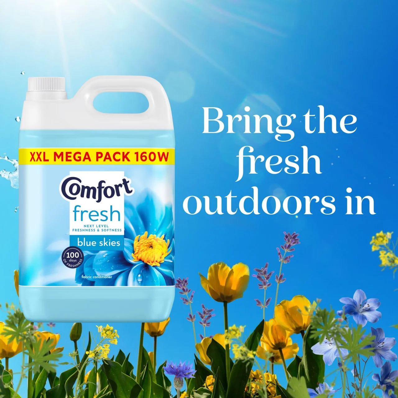 Comfort Fresh Fabric Conditioner Blue Skies 160 Washes 4800ml