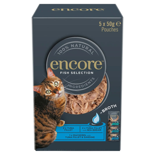 Encore Cat Broth Pouch Fish Selection 5 x 50g