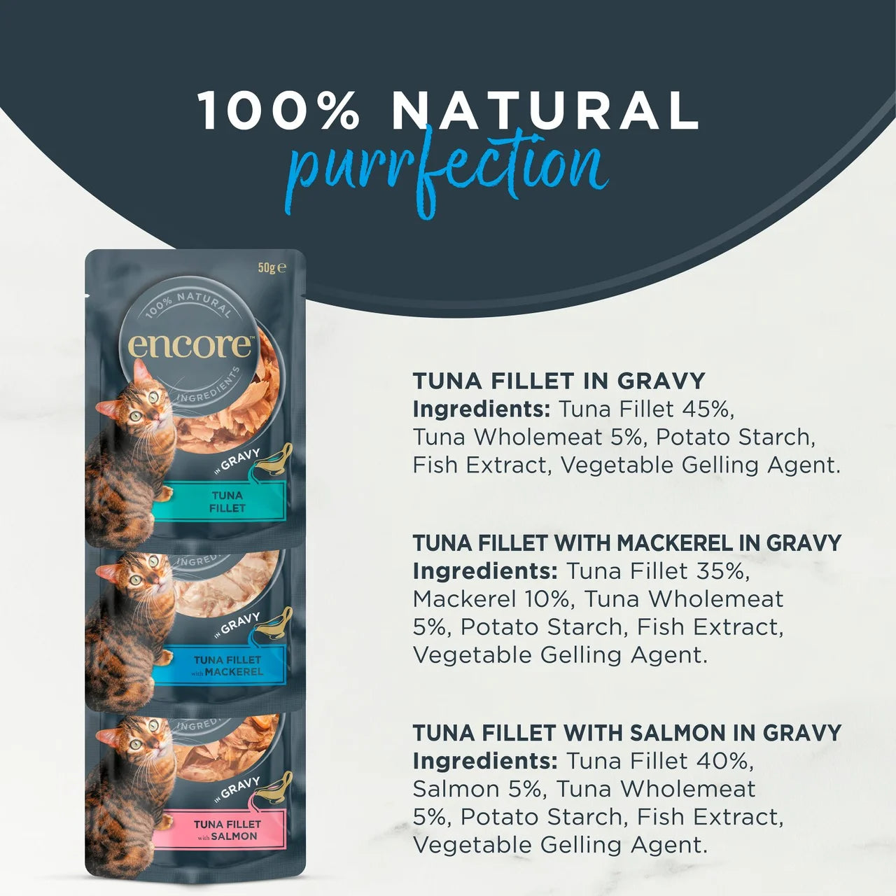 Encore Cat Gravy Pouch Fish Selection 5 x 50g