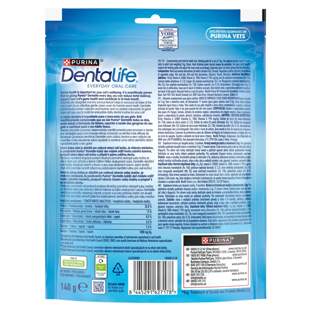 Dentalife Dental Chicken Cat Treats 140g