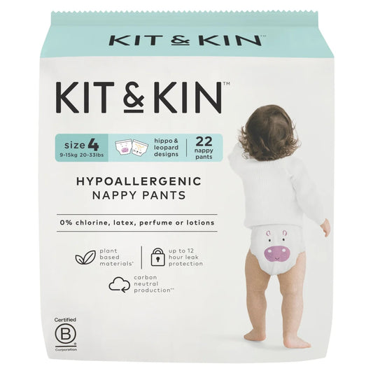Kit & Kin Hypoallergenic Nappy Pants Size 4 (9-15kg) 22 per pack