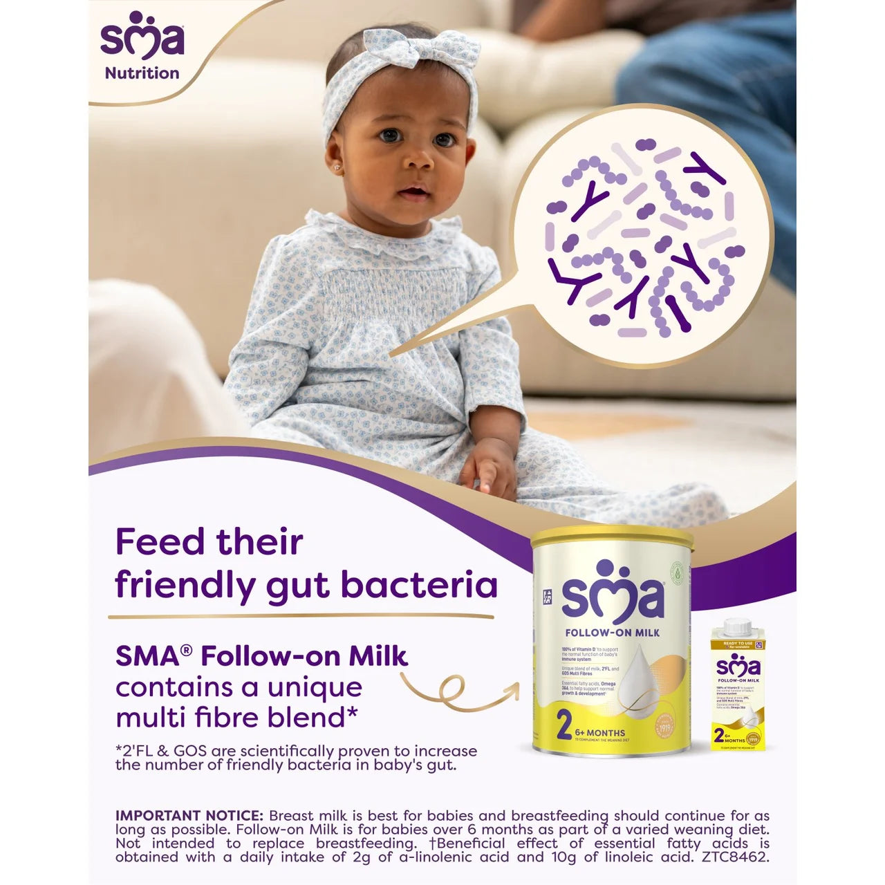 SMA Stage 2 Follow-on Baby Milk Formula Powder From 6-12 Months 800g