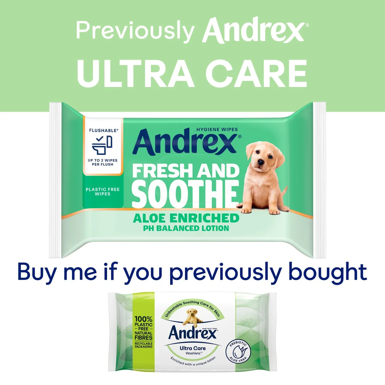 Andrex Fresh and Soothe Flushable Hygiene Wipes 36 per pack
